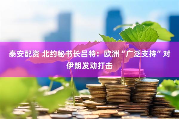泰安配资 北约秘书长吕特：欧洲“广泛支持”对伊朗发动打击